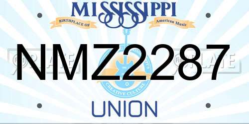 NMZ2287 Mississippi License Plate