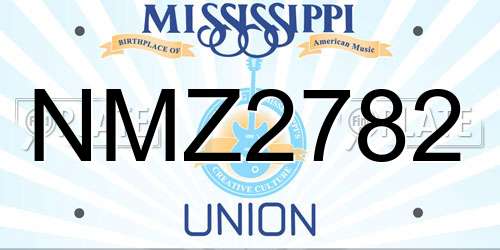 NMZ2782 Mississippi License Plate