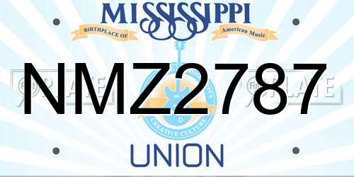 NMZ2787 Mississippi License Plate