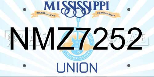 NMZ7252 Mississippi License Plate