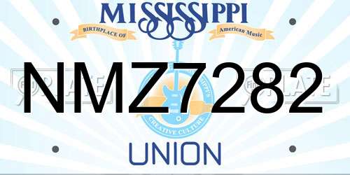 NMZ7282 Mississippi License Plate