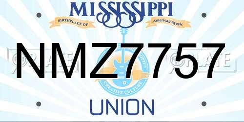 NMZ7757 Mississippi License Plate
