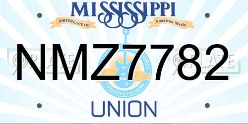NMZ7782 Mississippi License Plate