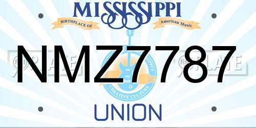 NMZ7787 Mississippi License Plate