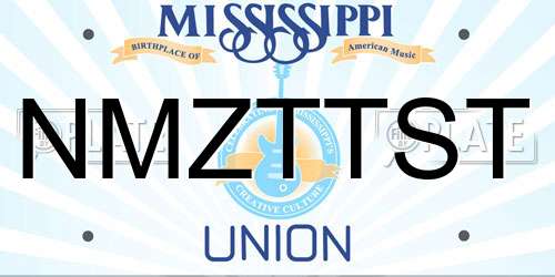 NMZTTST Mississippi License Plate