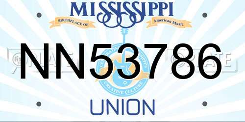 NN53786 Mississippi License Plate