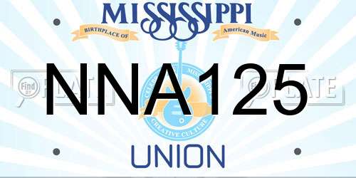 NNA125 Mississippi License Plate