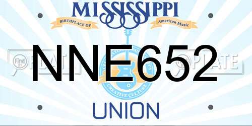 NNE652 Mississippi License Plate
