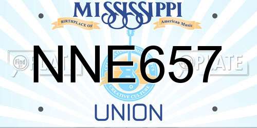 NNE657 Mississippi License Plate