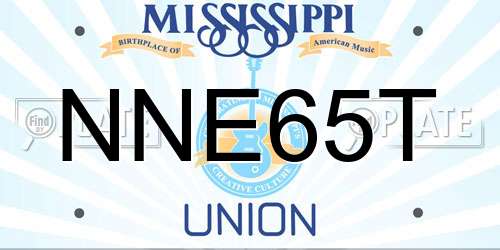 NNE65T Mississippi License Plate