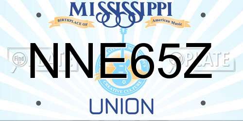 NNE65Z Mississippi License Plate