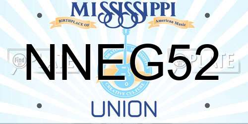 NNEG52 Mississippi License Plate