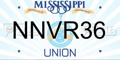 NNVR36 Mississippi License Plate