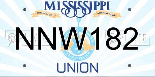 NNW182 Mississippi License Plate