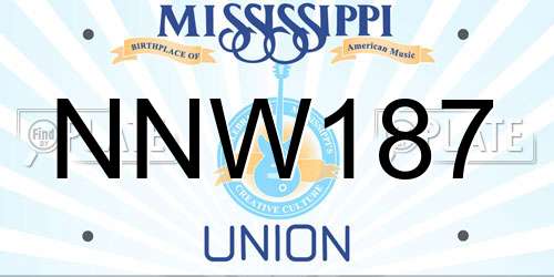 NNW187 Mississippi License Plate