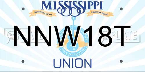 NNW18T Mississippi License Plate