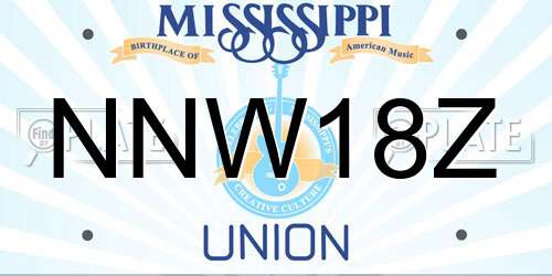 NNW18Z Mississippi License Plate