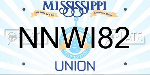 NNWI82 Mississippi License Plate