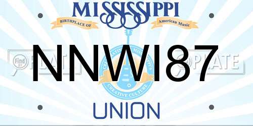 NNWI87 Mississippi License Plate