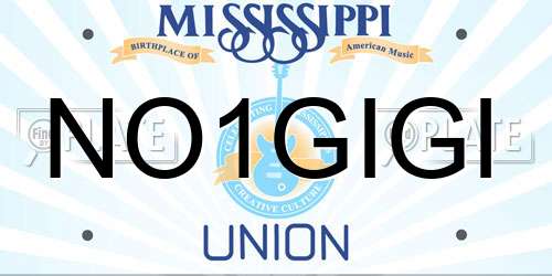 NO1GIGI Mississippi License Plate