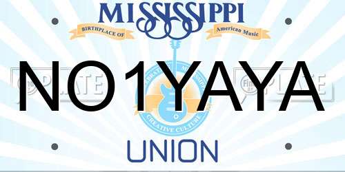 NO1YAYA Mississippi License Plate