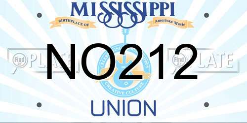 NO212 Mississippi License Plate