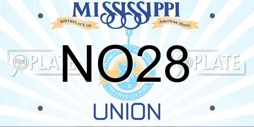NO28 Mississippi License Plate