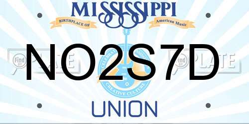 NO2S7D Mississippi License Plate