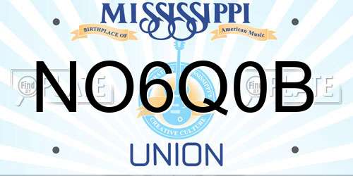 NO6Q0B Mississippi License Plate
