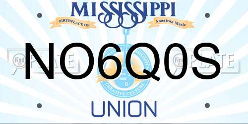 NO6Q0S Mississippi License Plate