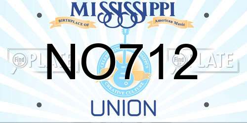 NO712 Mississippi License Plate