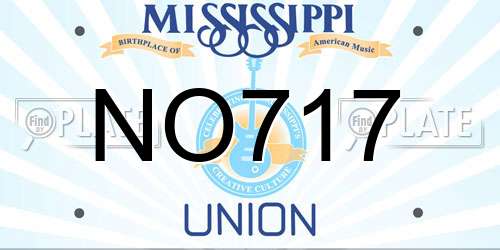NO717 Mississippi License Plate