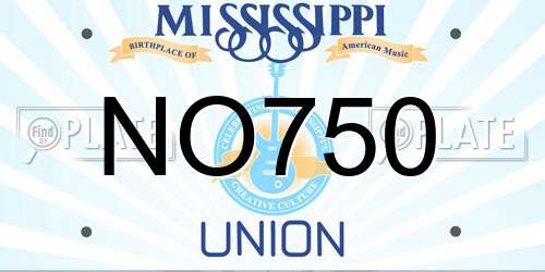 NO750 Mississippi License Plate