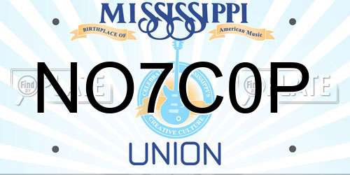 NO7C0P Mississippi License Plate