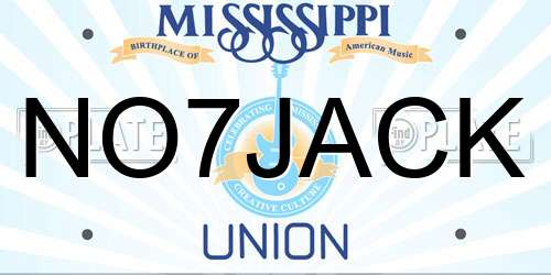 NO7JACK Mississippi License Plate