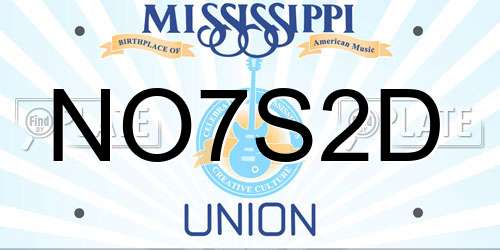 NO7S2D Mississippi License Plate