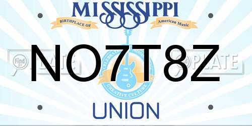 NO7T8Z Mississippi License Plate
