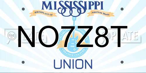 NO7Z8T Mississippi License Plate