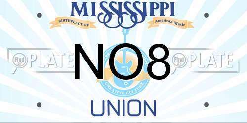 NO8 Mississippi License Plate