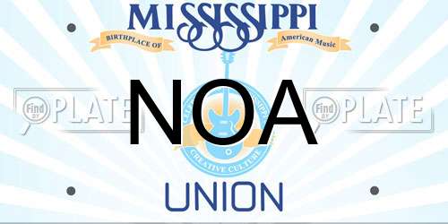 NOA Mississippi License Plate