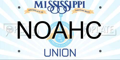 NOAHC Mississippi License Plate