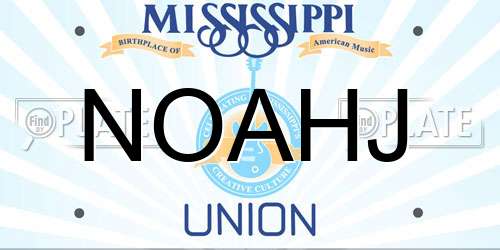 NOAHJ Mississippi License Plate