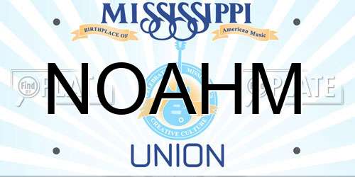 NOAHM Mississippi License Plate