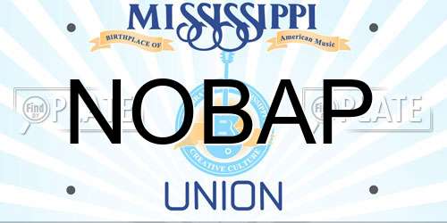NOBAP Mississippi License Plate