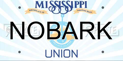 NOBARK Mississippi License Plate
