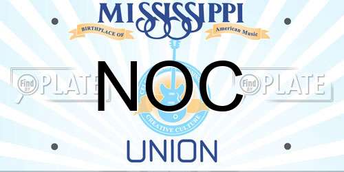 NOC Mississippi License Plate