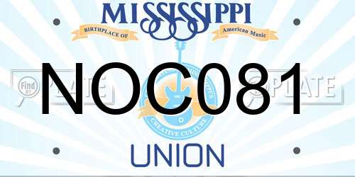 NOC081 Mississippi License Plate
