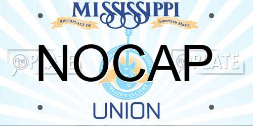 NOCAP Mississippi License Plate