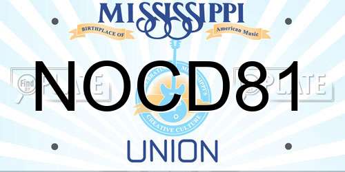NOCD81 Mississippi License Plate