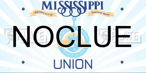 NOCLUE Mississippi License Plate